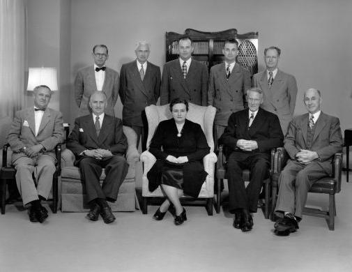 Ruth Kerr (center) and the Westmont Board of Trustees in 1947